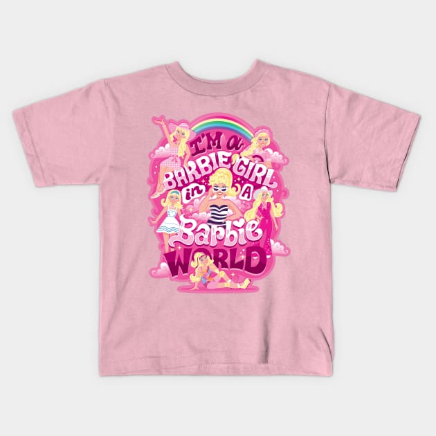 Pink World Kids T-Shirt by risarodil